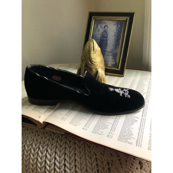BLACK BAKER-LOGO VELVET SKELETON HEAD-SLIPPER - Picture 11 of 16